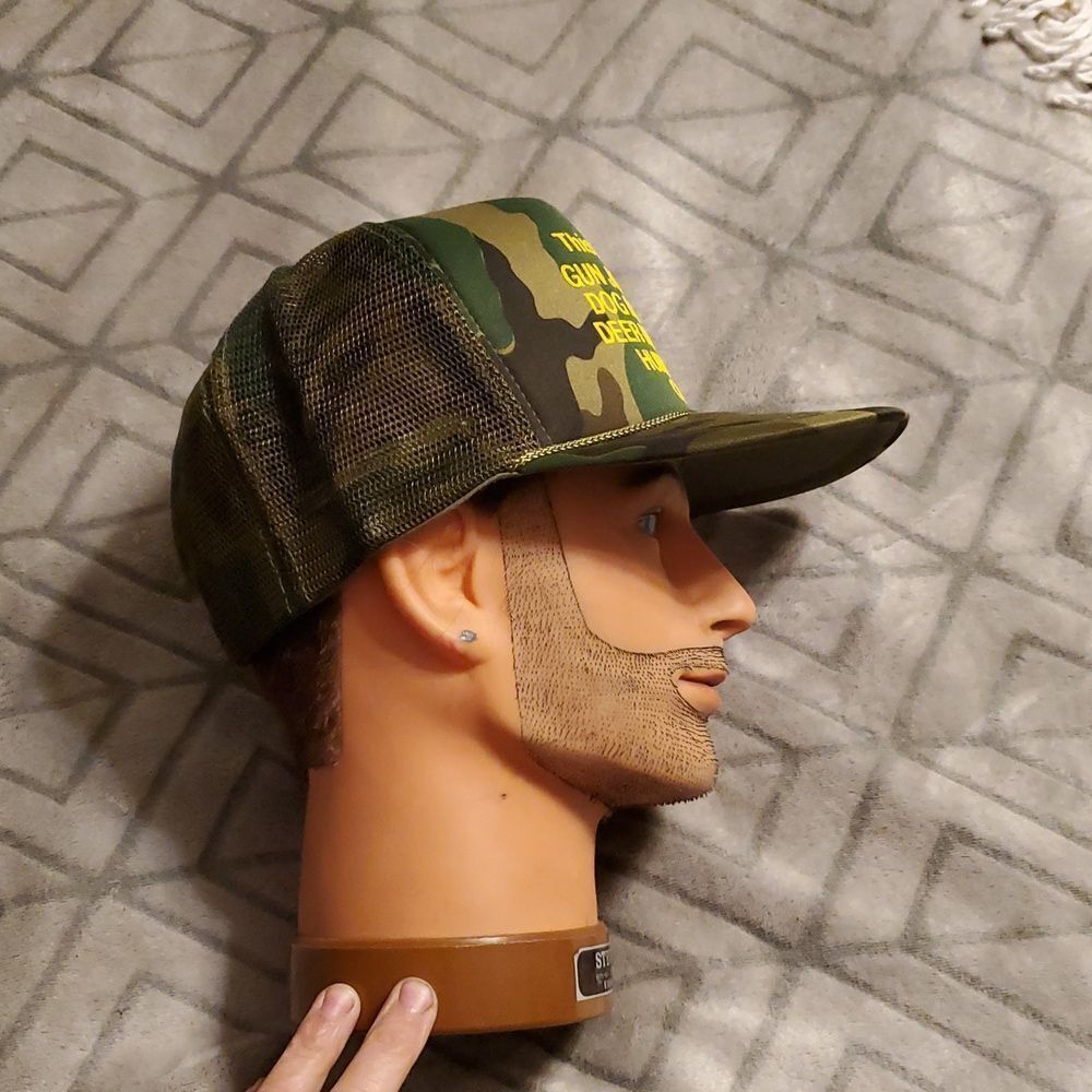 Vintage 80's Gun Jamming Beer Missing Funny Hunting Trucker Hat - Picture 3 of 7